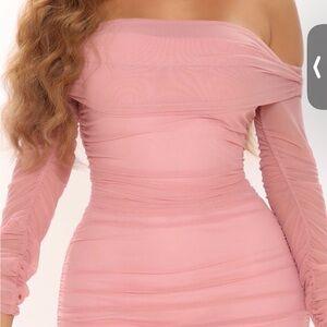 Fashion Nova Blush Long Sleeve Dress